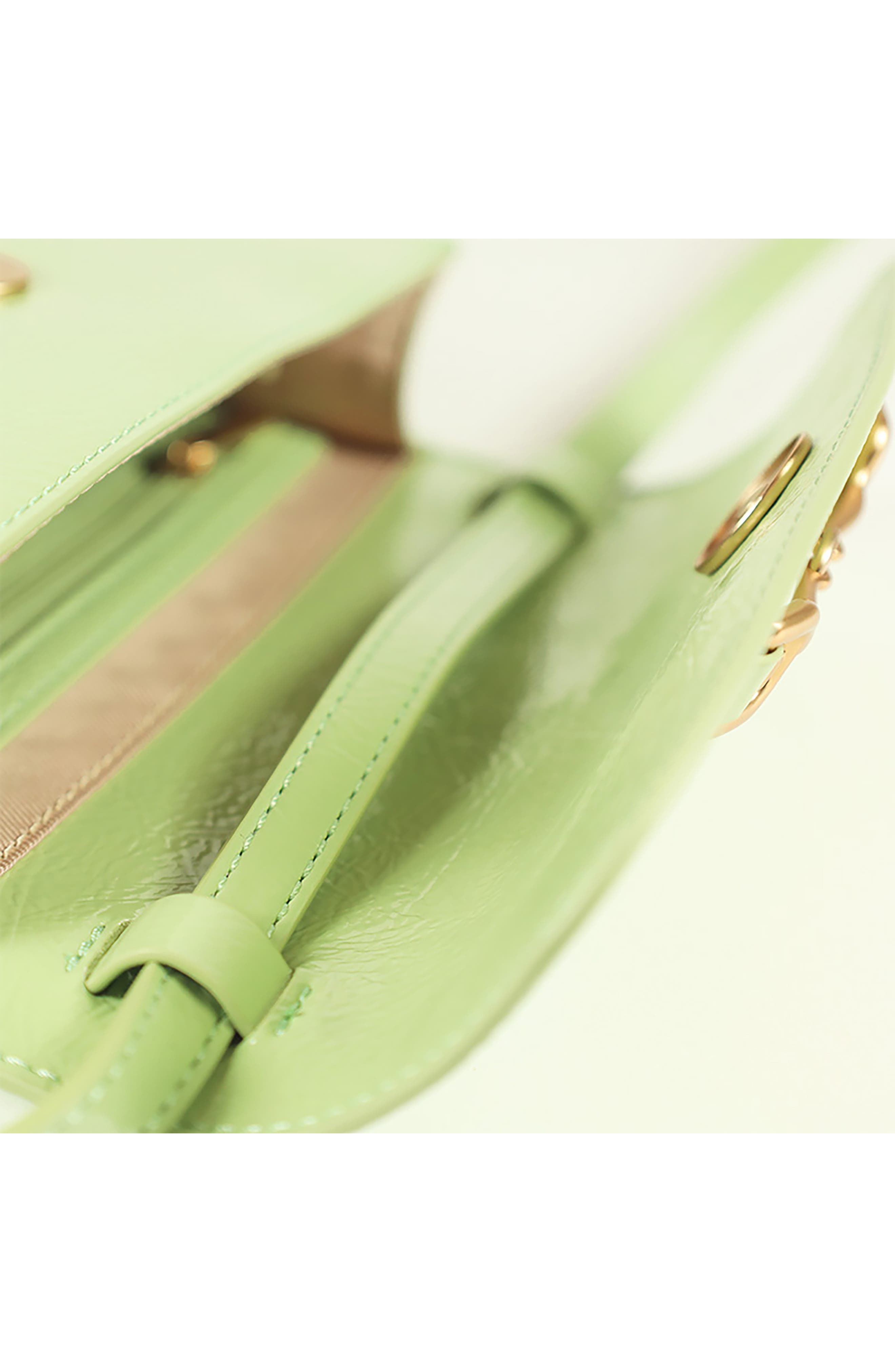 Sam Edelman Small Loraine Leather Box Crossbody Bag, Alternate, color, Sage