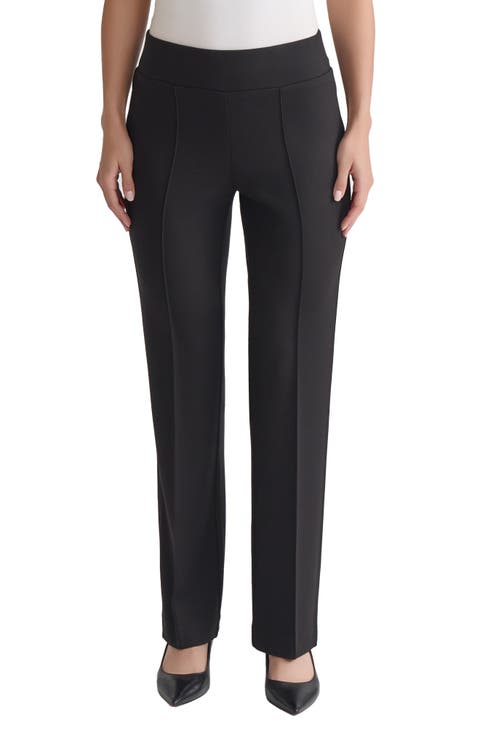 Pintuck Pull-On Straight Leg Pants (Regular & Petite)