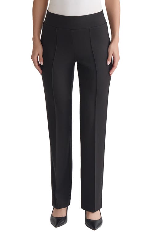 Jones New York Pintuck Pull-on Straight Leg Pants In Black