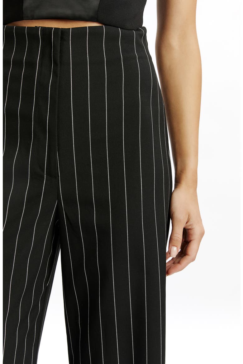 Anna Pinstripe High Waist Wide Leg Pants, Alternate, color, BLACK STRIPE