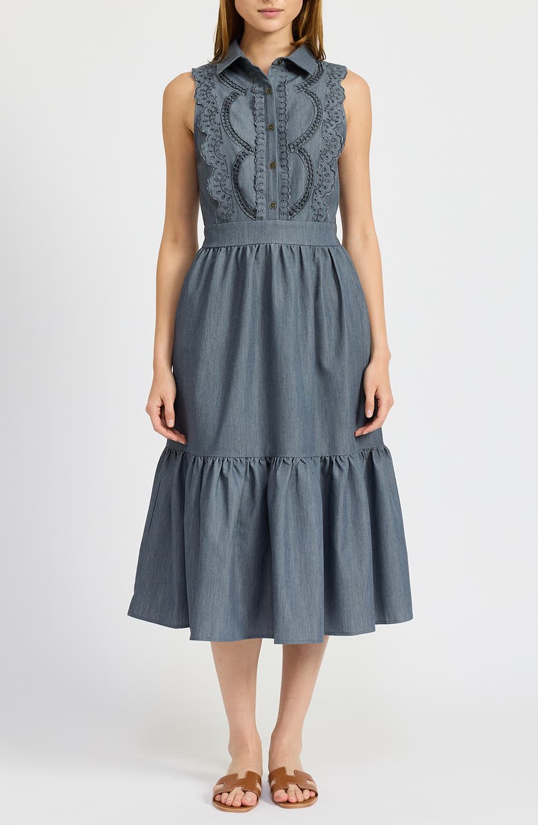 En Saison Angeline Embroidered Midi Dress, Main, color, 