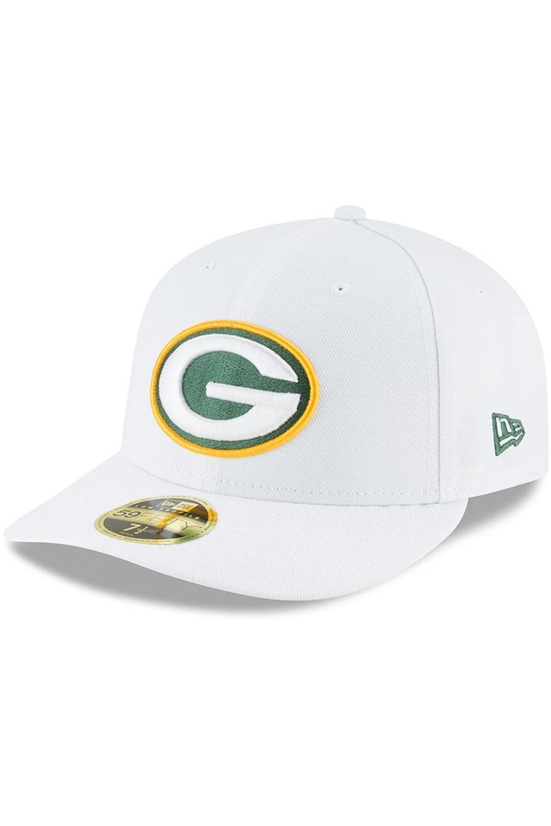 Men's New Era White Green Bay Packers Omaha Low Profile 59FIFTY Fitted Hat, Main, color, WHITE