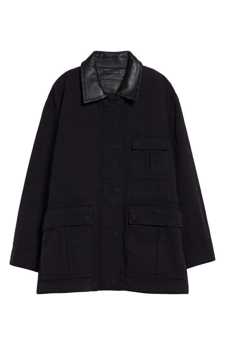 Stand Studio Minja Cotton Jacket, Main, color, Black