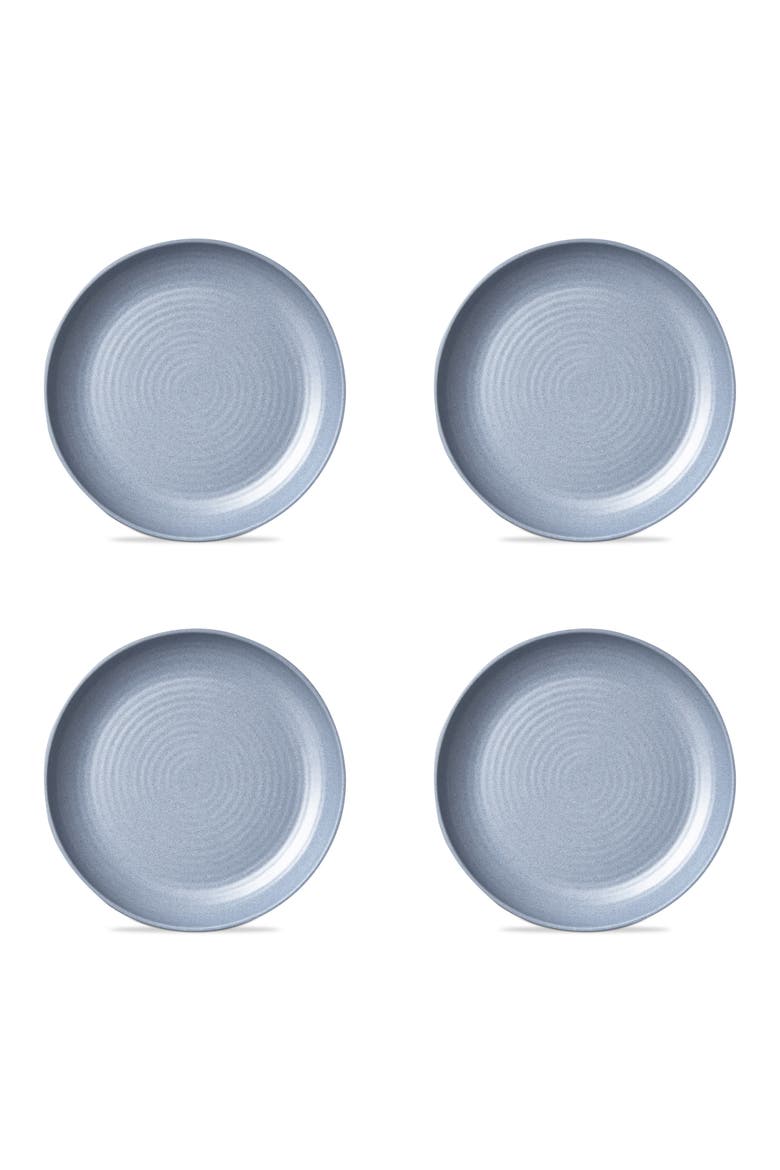Light Blue Brooklyn Melamine Salad Plate Set of 4 Dishwasher Safe, Main, color, Blue