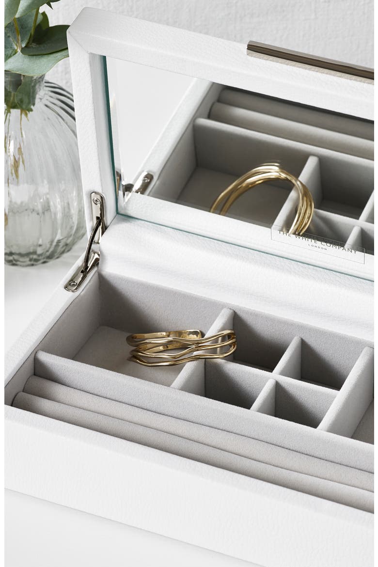 Medium Leather Jewelry Box, Alternate, color, WHITE