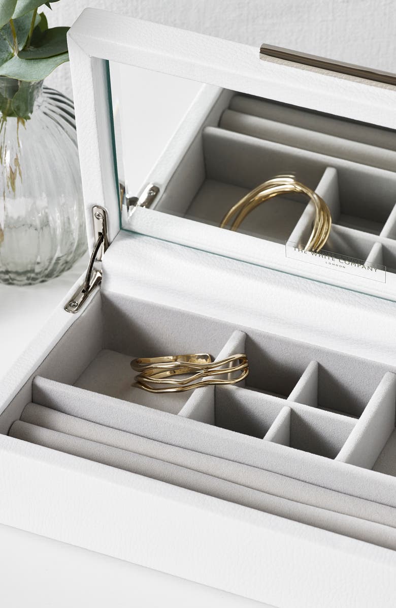 The White Company Medium Leather Jewelry Box, Alternate, color,