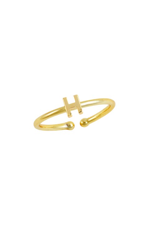 18K Yellow Gold Plated Initial Ring