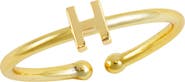 SAVVY CIE JEWELS 18K Yellow Gold Plated Initial Ring