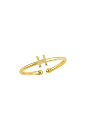 Savvy Cie Jewels 18k Yellow Gold Plated Initial Ring In Gold X