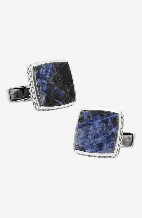 Ravi Ratan Silver Stone Cuff Links