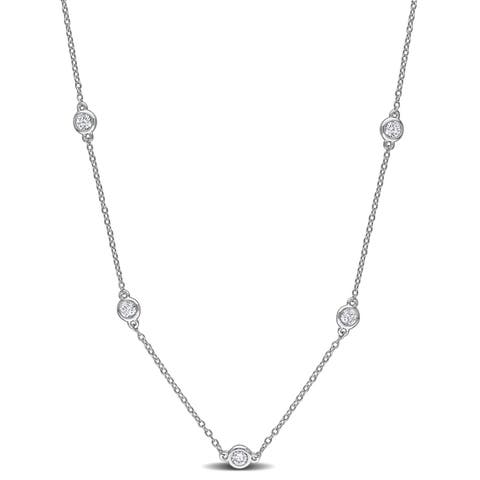 7/8 CTW Lab-Grown Diamond Station Necklace
