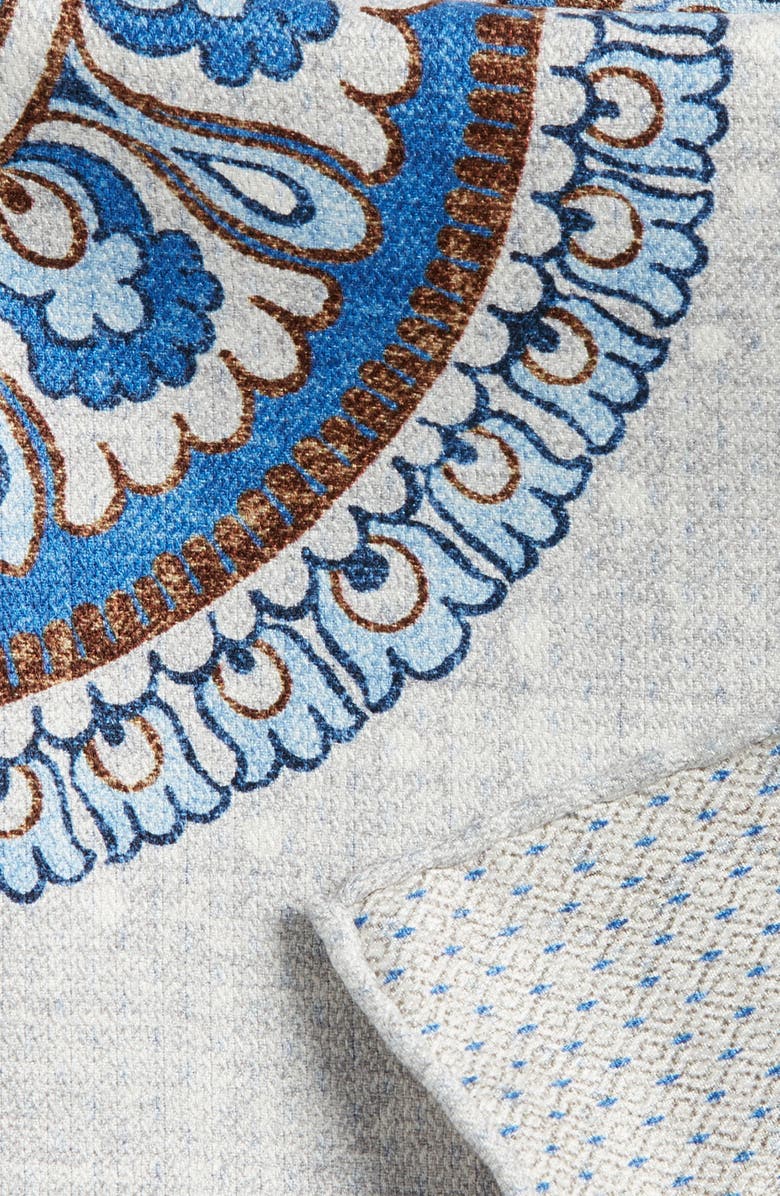 EDWARD ARMAH Medallion & Diamond Reversible Silk Pocket Square, Alternate, color, 