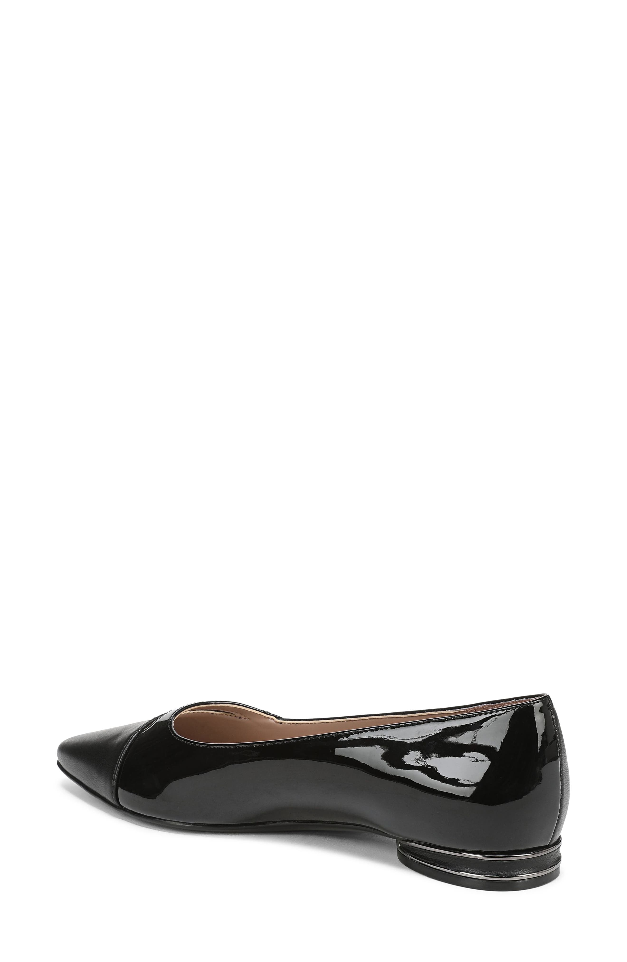 Naturalizer Bria Pointed Toe Flat, Alternate, color, Black Faux Leather