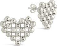 Sterling Forever Meredith Beaded Heart Stud Earrings