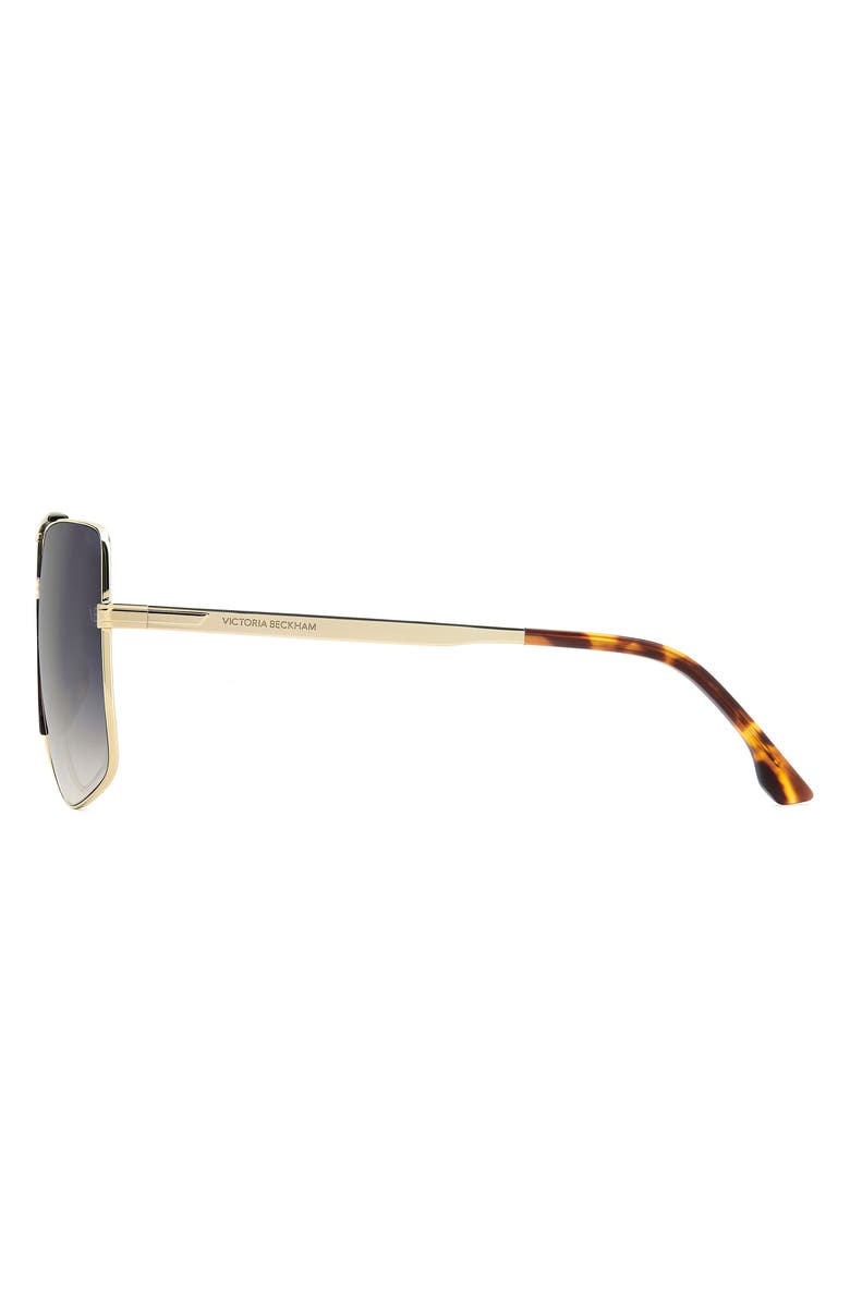 Victoria Beckham 62mm Square Aviator Sunglasses, Alternate, color, Havana Gold/ Dk Blue Sf