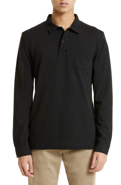 Riviera Long Sleeve Cotton Piqué Polo