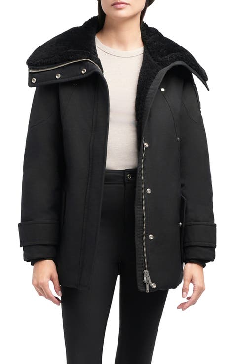 Aurora Water Repellent Genuine Shearling Lined 800 Fill Power Down Jacket