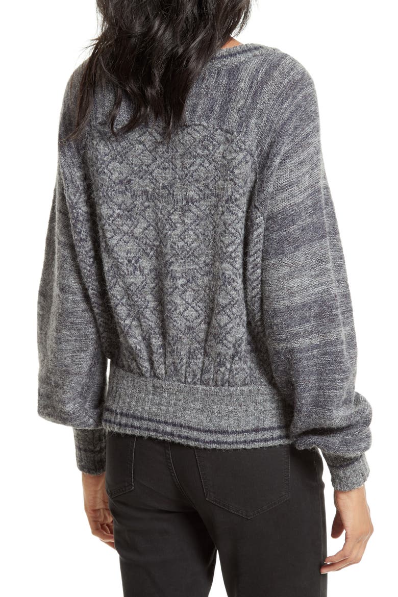 Lace-Up Sweater, Alternate, color, PLUM
