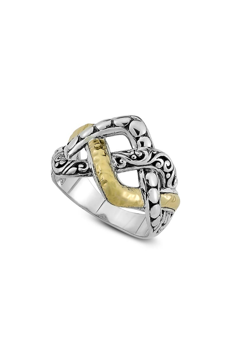 SAMUEL B. Interlock Design Ring, Main, color, Silver And Gold