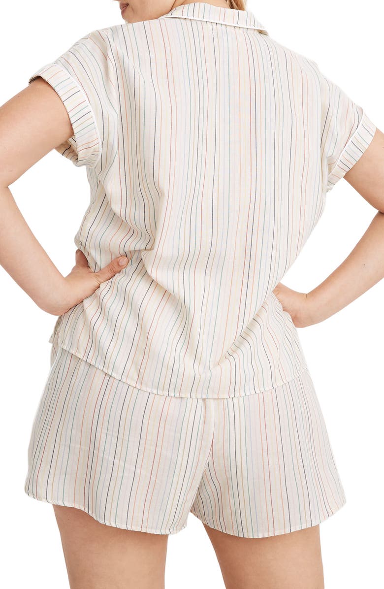 Madewell Rainbow Stripe Bedtime Pajama Top, Alternate, color,