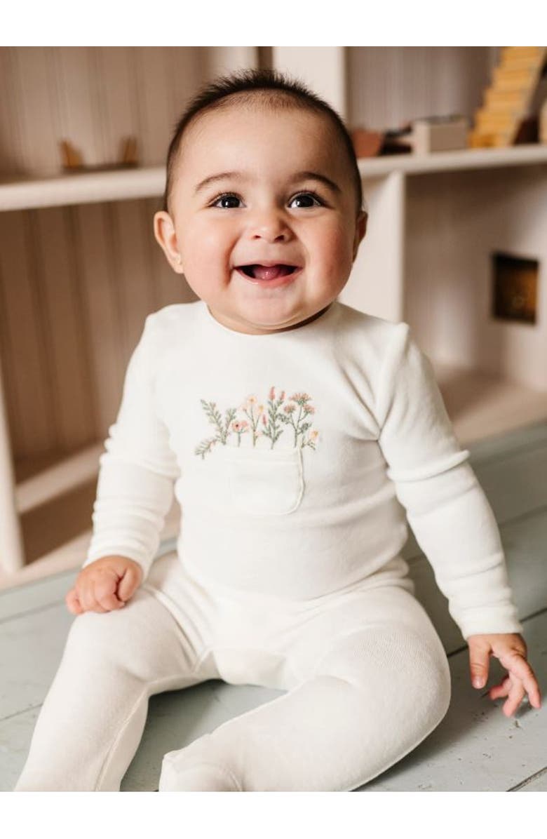 Ely's & Co. Velour Pocket Full of Flowers Collection - Footie, Alternate, color, 