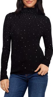 Karen Kane Rhinestone Mock Neck Sweater