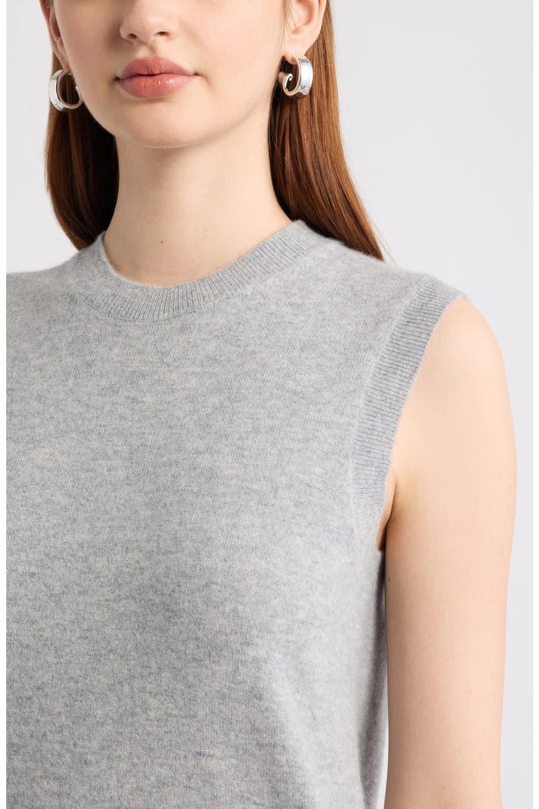 Sleeveless Cashmere Sweater, Alternate, color, GREY SILK HEATHER