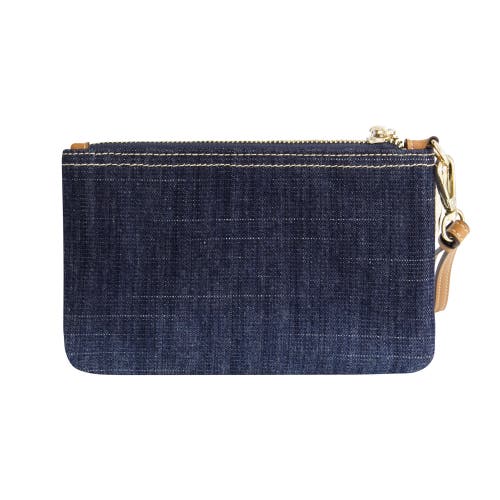 True Religion Buddha Patch Denim Wristlet In Blue