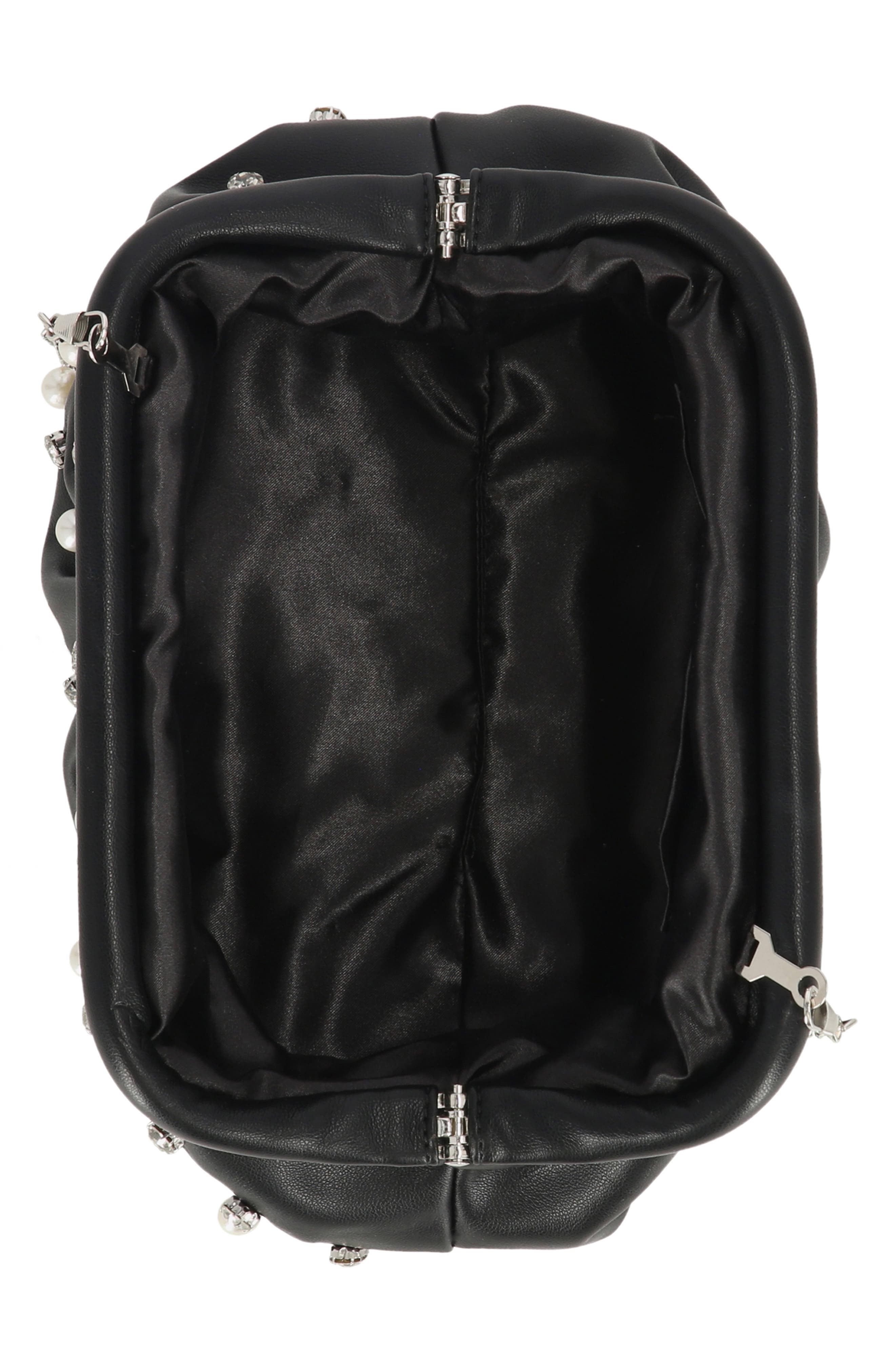 Jessica McClintock Violetta Studded Clutch, Alternate, color, Black