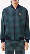 Lacoste Plaid Water Repellent Bomber Jacket