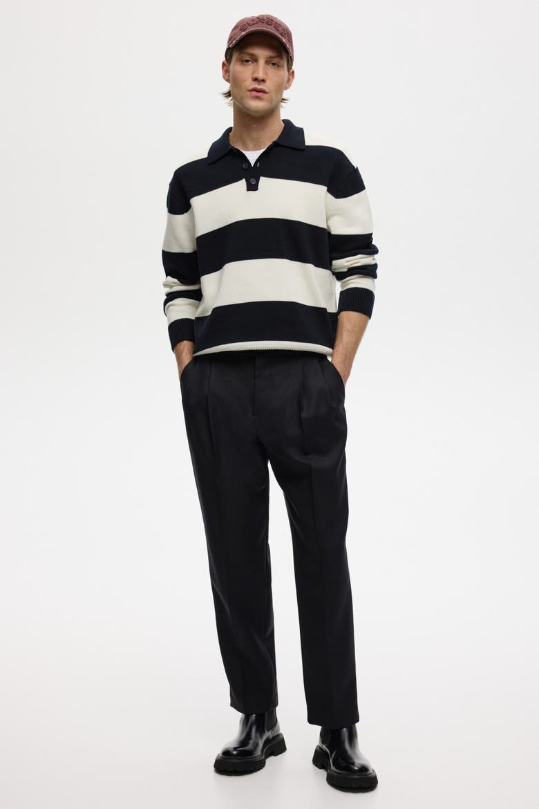 Relaxed Fit Polo Shirt, Alternate, color, Dark blue/striped