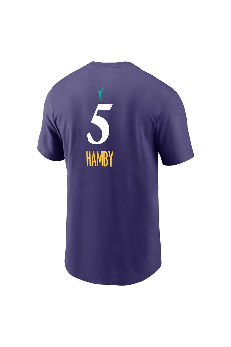 Men's Nike Dearica Hamby Purple Los Angeles Sparks Explorer Edition Name & Number T-Shirt, Alternate, color, Purple