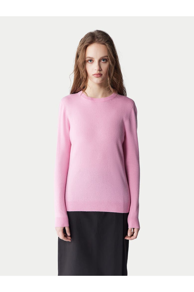 Essential Cashmere Crewneck Sweater, Alternate, color, pink frosting