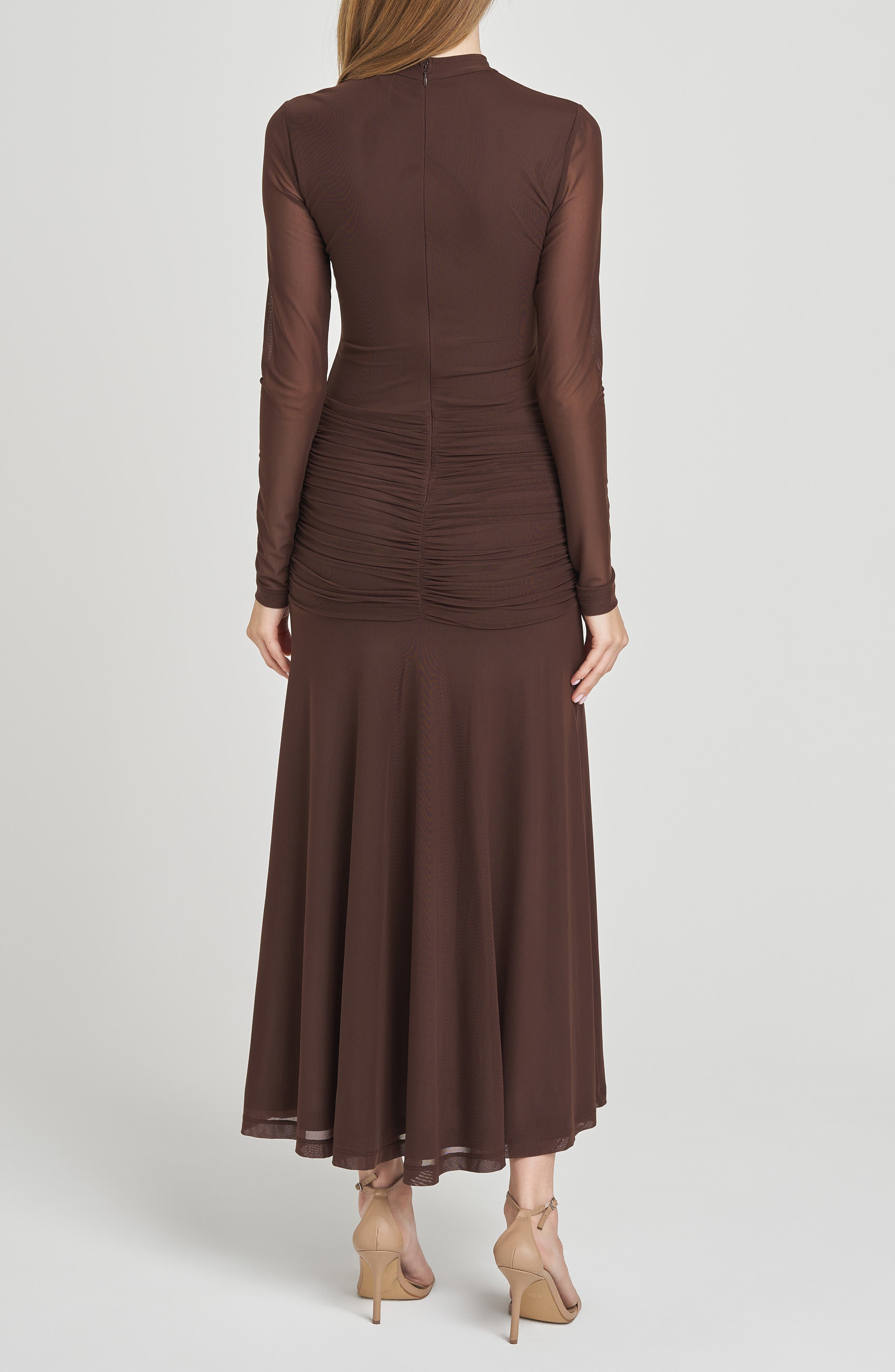 Selene Ruched Long Sleeve Dress - image 4