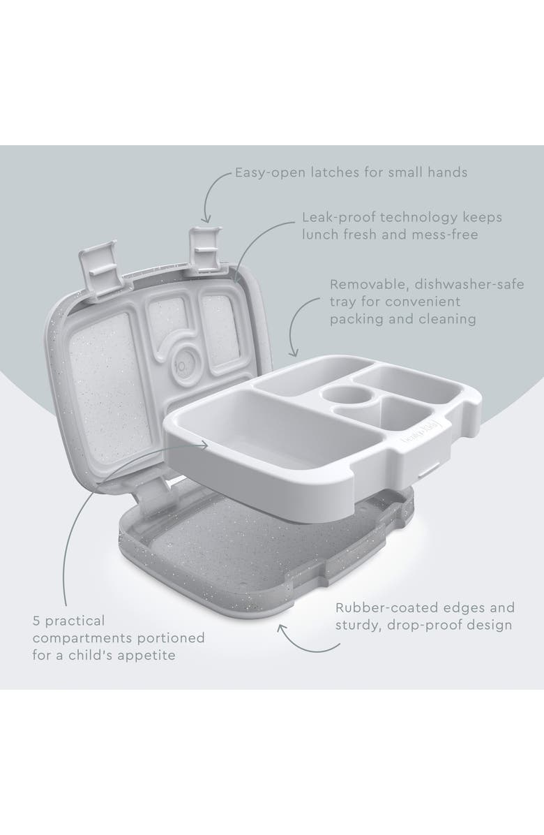 BENTGO Kids' Prints Lunch Box - Dots, Alternate, color, Grey Silver