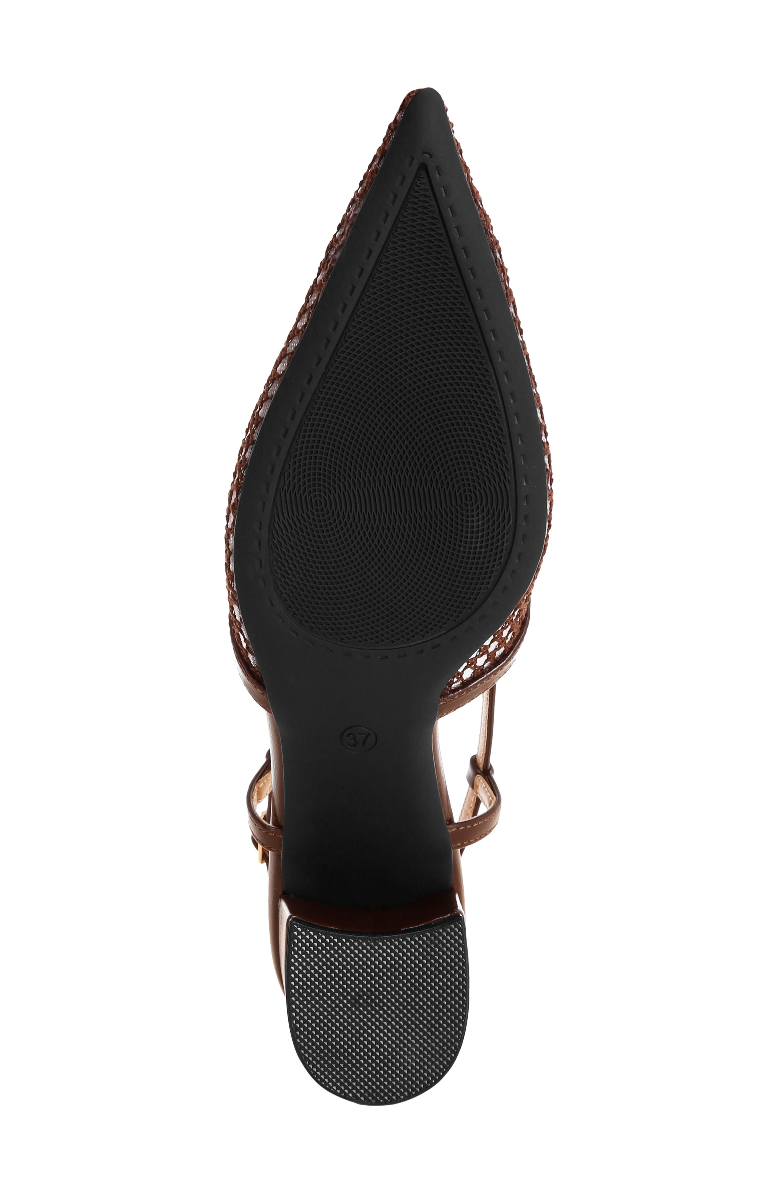 Minelli Faux Leather Slingback Sandal, Alternate, color, BROWN