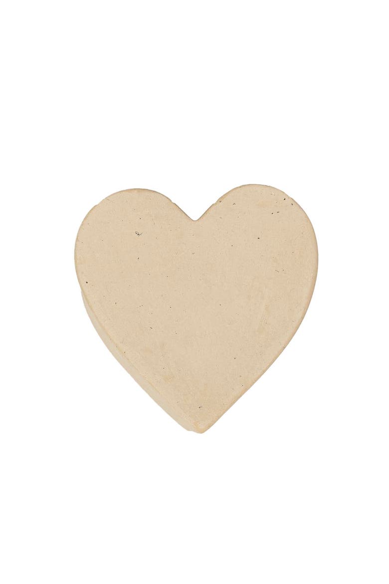 Heart Trinket Tray Jewelry Cream Paper Mache, Alternate, color, White
