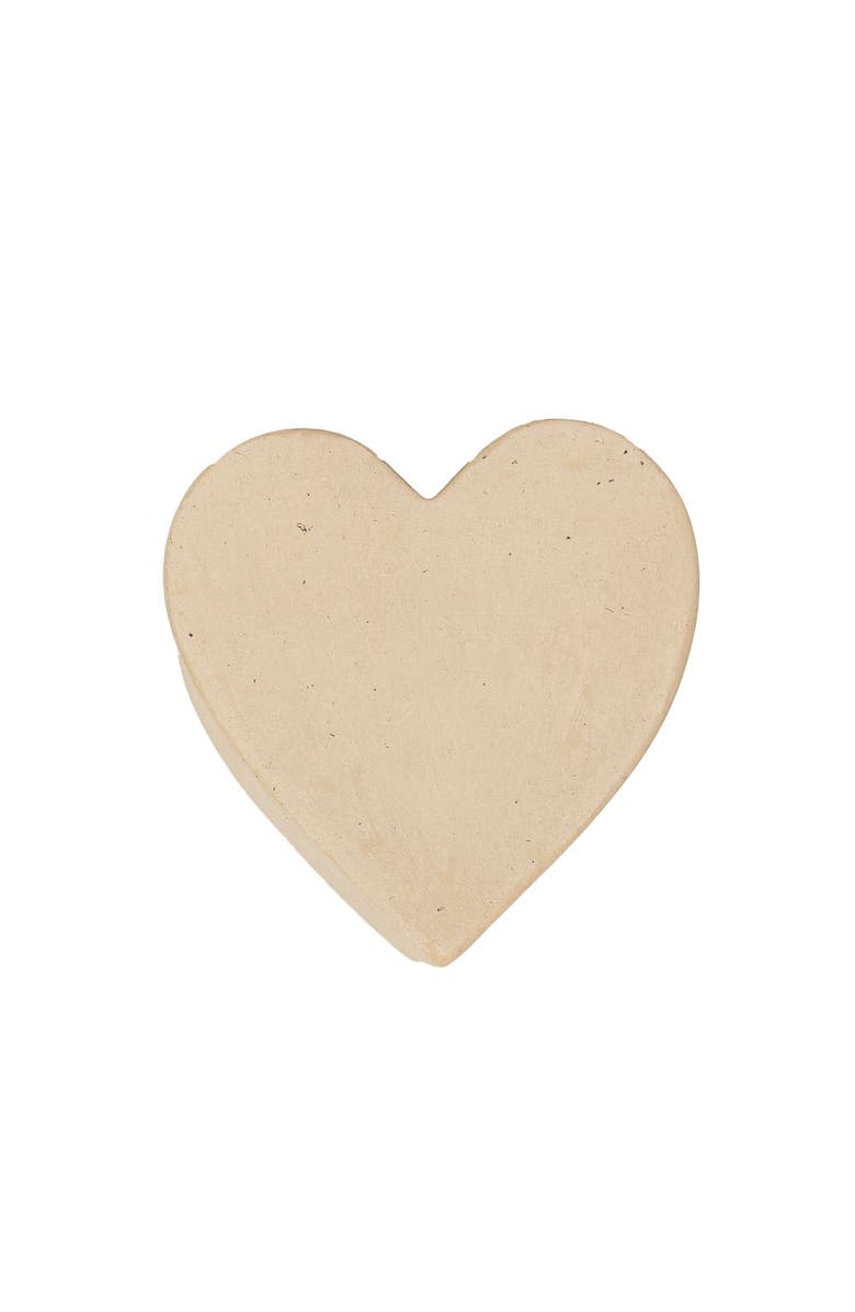 Foreside Home and Garden Heart Trinket Tray Jewelry Cream Paper Mache, Alternate, color, White