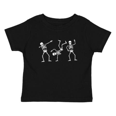 Glow In The Dark Silly Skelly Halloween Short Sleeve T-Shirt