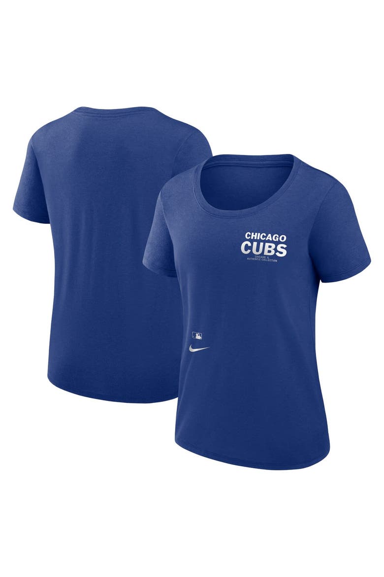 Women's Nike Royal Chicago Cubs Authentic Collection Performance Scoop Neck T-Shirt, Main, color, Royal