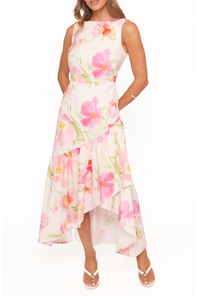 Zula Floral Sleeveless Cotton Maxi Dress, Main, color, PINK GARDEN FLORAL