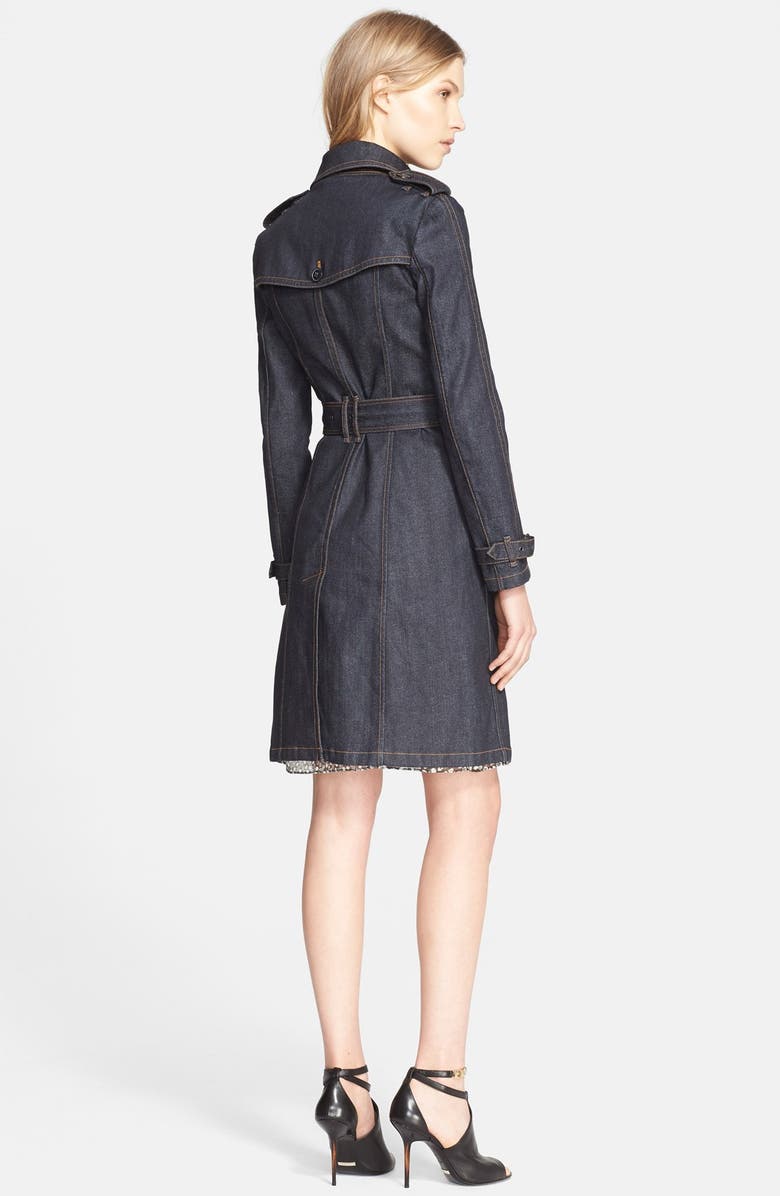 Burberry Brit 'Bramdale' Denim Trench Coat, Alternate, color, 