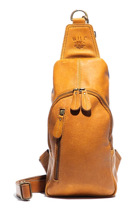 Zip Around Leather Sling Bag