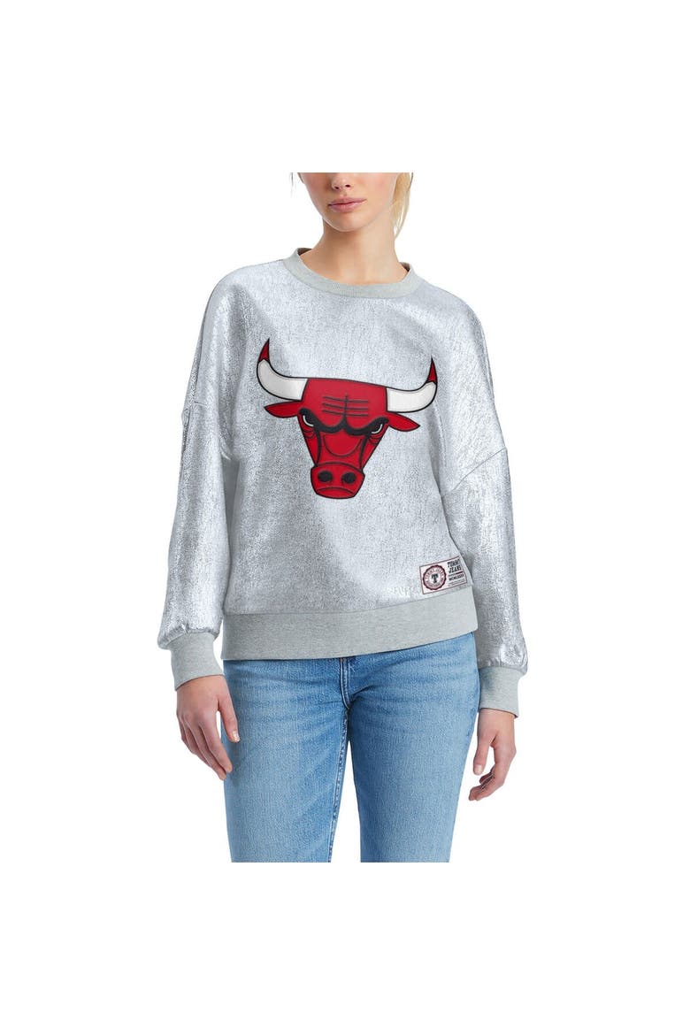 Women's Tommy Jeans Silver Chicago Bulls Tracy Pullover Sweatshirt, Main, color, Silver