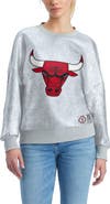 TOMMY JEANS Women's Tommy Jeans Silver Chicago Bulls Tracy Pullover Sweatshirt