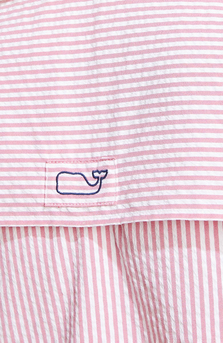 vineyard vines Harbor Stripe Long Sleeve Seersucker Cover-Up Shirtdress, Alternate, color,