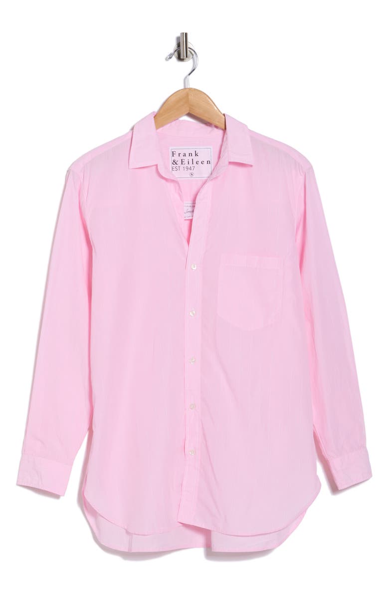 Frank & Eileen Joedy Cotton Button-Up Shirt, Main, color, Wide White And Pink Stripe