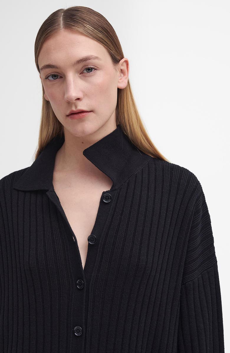 Barbour Claudette Long Sleeve Cotton Blend Sweater Dress, Alternate, color, Black