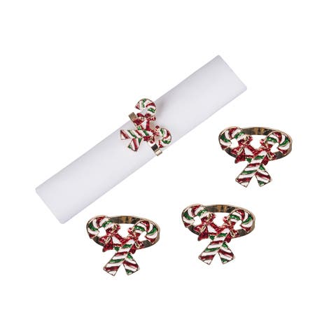 Candy Cane Napkin Rings Set of 4