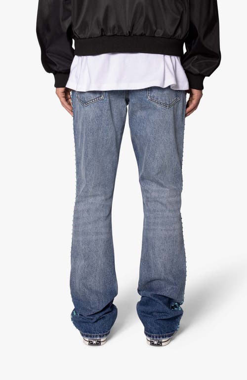 Mnml B697 Studded Flare Leg Jeans In Blue